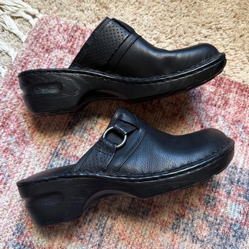 b.o.c. Born Concept Polly Clogs Women's Size 9 Black Slip On Wedge Comfort Shoes